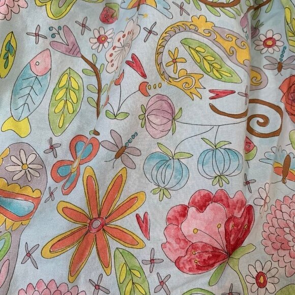 Le' Za Me luxury cutton peter pan collar square floral flowy knee length dress - Picture 3 of 7